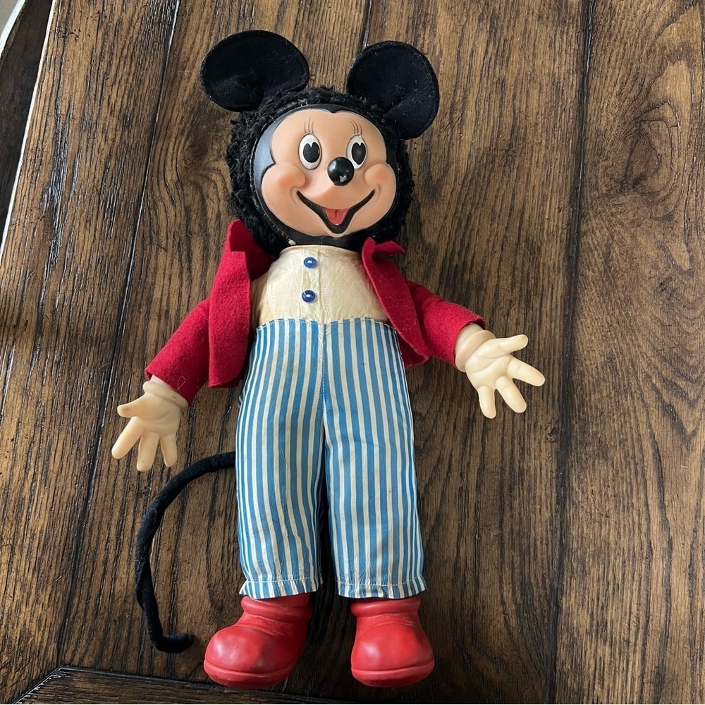Disney Mickey Mouse Vintage Doll Large “RARE” Rubber, Face, Hands Feet, Large, - Picture 2 of 16